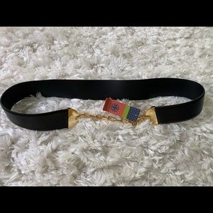 Black and Gold Tory Burch belt